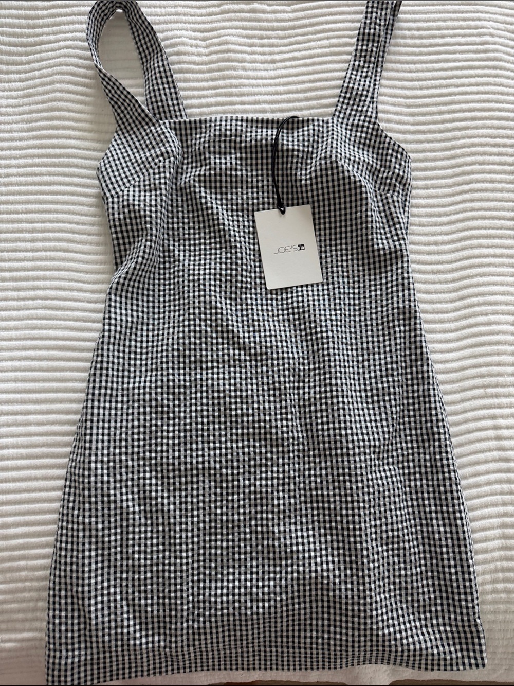 Joe's Jeans Black & White Gingham Square-Neck Mini